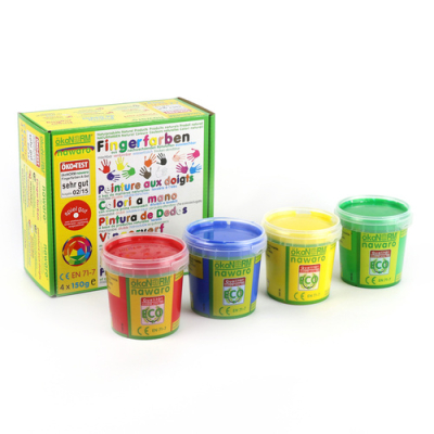 Peinture au doigt écologique, 4 couleurs vives