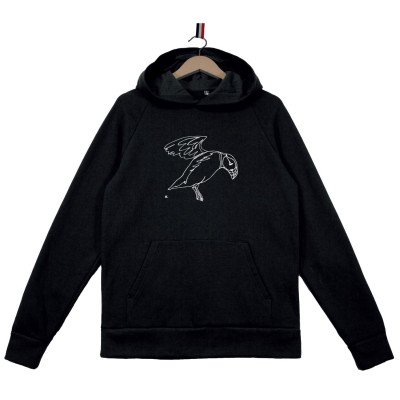 Sweat capuche LPO noir Macareux M