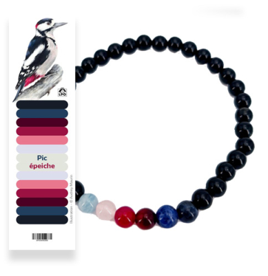 Bracelet LPO Perles de Plume 8mm Pic épeiche, L