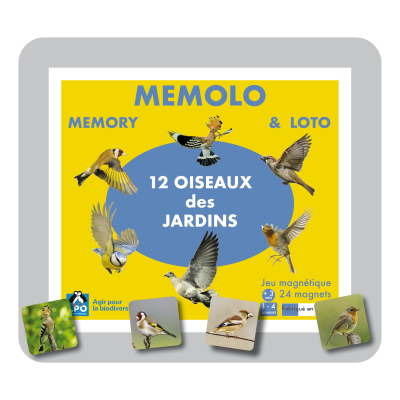 Memolo XL - 12 oiseaux des jardins