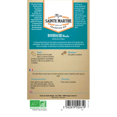 Graines Bio Bourrache blanche