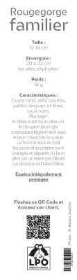 Marque-page LPO Chant Rougegorge familier