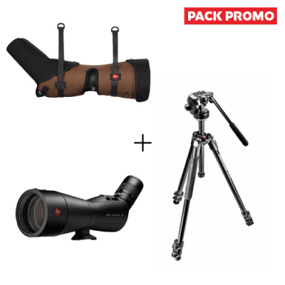 Pack Longue-vue Leica Apo Televid 82 + Oculaire 20-50x + étui + Trépied Manfrotto 290XTA3 avec rotule 128RC