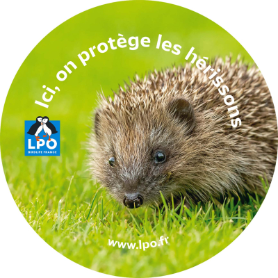 Autocollant LPO - Ici, on protège les hérissons