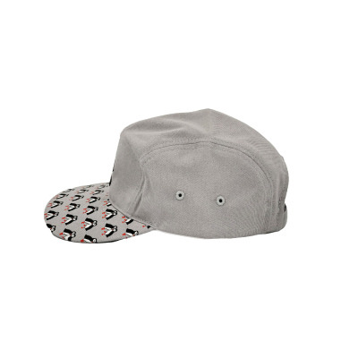 Casquette LPO coton recyclé gris clair motifs macareux
