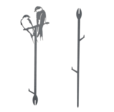 Tuteur de plante Couple d'hirondelles