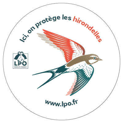 Autocollant LPO - Ici, on protège les hirondelles