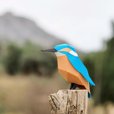 Origami Martin-pêcheur 3D en papier, DIY