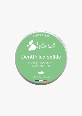 Dentifrice solide bio en pastille, menthe