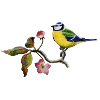 Sculpture en métal Mésange bleue