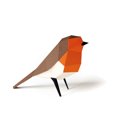Origami Rougegorge familier 3D en papier, DIY