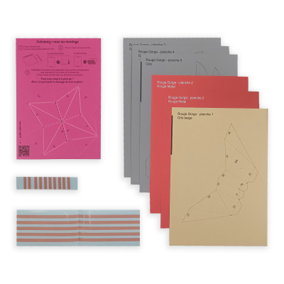 Origami Rougegorge 3D en papier, DIY