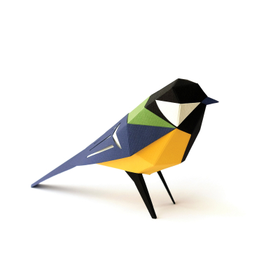 Origami Mésange charbonnière 3D en papier, DIY