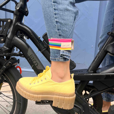 Serre-pantalon vélo réfléchissant - Arc-en-ciel 