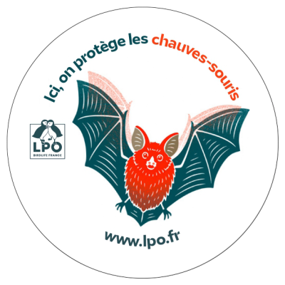 Autocollant LPO - Ici, on protège les chauves-souris