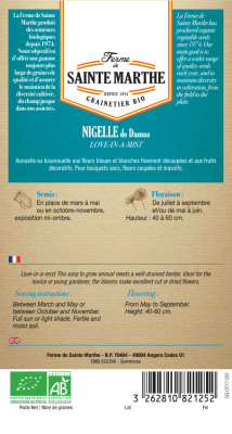 Graines Bio Nigelle de Damas