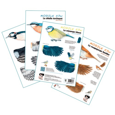 Lot de 4 mobiles oiseaux