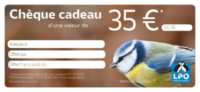 Chèque cadeau LPO 35€