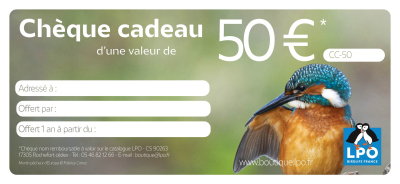 Chèque cadeau LPO 50€