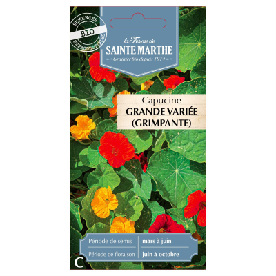 Graines Bio Capucine grande variée grimpante