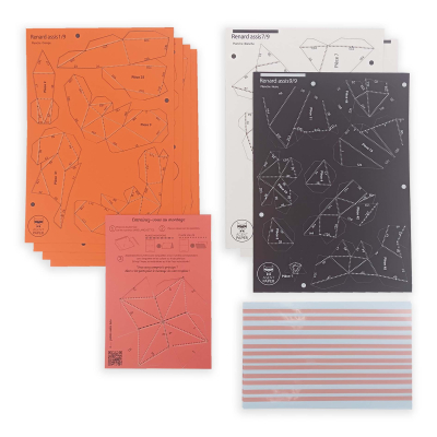 Origami Petit Renard assis 3D en papier, DIY