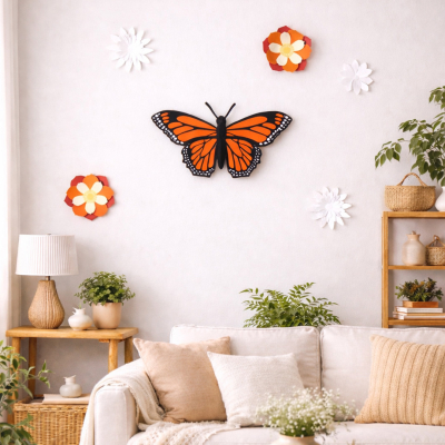 Origami Papillon Monarque 3D en papier, DIY