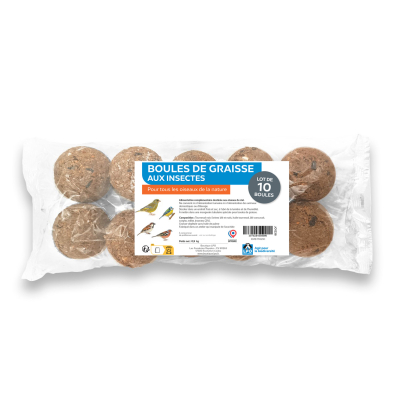 Lot de 10 boules de graisse aux insectes sans suif