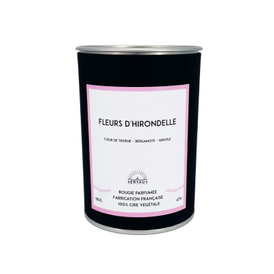 Bougie artisanale - Fleurs d'hirondelle (180g)