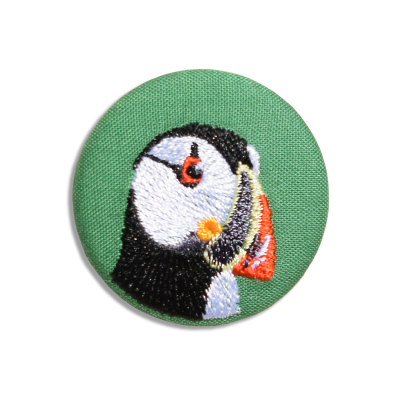 Broche brodée - Macareux moine