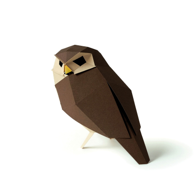 Origami Chouette chevêche 3D en papier, DIY
