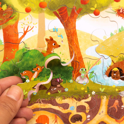 Puzzle bois 24 pièces - Terriers