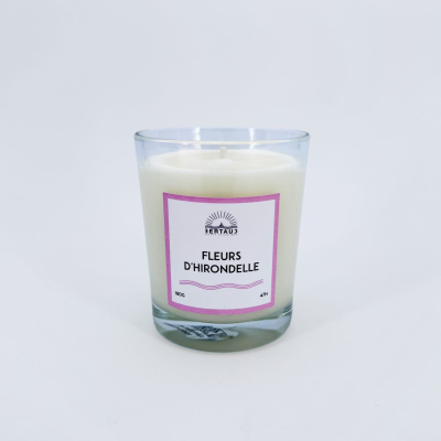 Bougie artisanale - Fleurs d'hirondelle (180g)