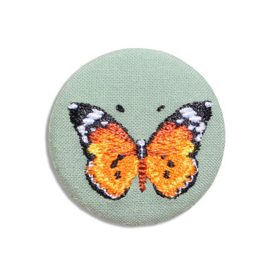 Broche brodée - Papillon petit monarque