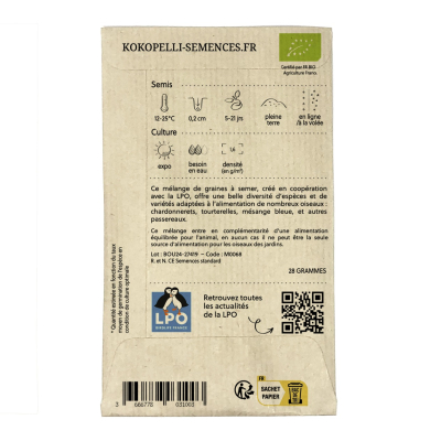 Graines de fleurs bio à semer pour Oiseaux des jardins