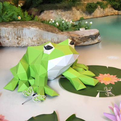 Origami Grenouille 3D en papier, DIY