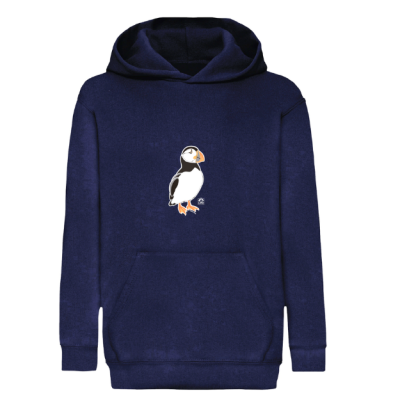 Sweat capuche LPO bleu marine Macareux XXL