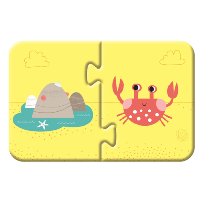 Boîte de 12 puzzles 2 pièces, les habitats