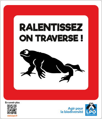 Panneau "Ralentissez on traverse !" - Amphibiens