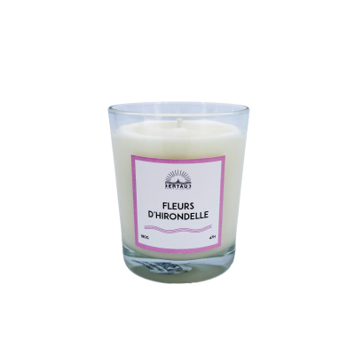 Bougie artisanale - Fleurs d'hirondelle (180g)