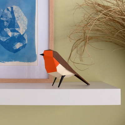 Origami Rougegorge familier 3D en papier, DIY