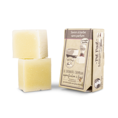 Savons à barbe bio à l'argile blanche 2 x 50g