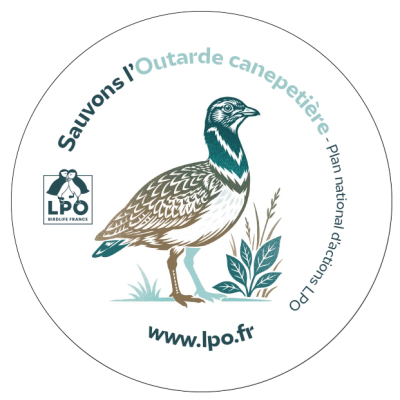 Autocollant LPO PNA - Sauvons l'Outarde canepetière