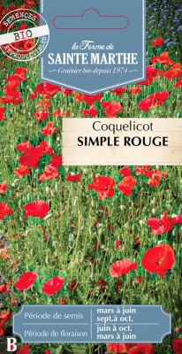 Graines Bio Coquelicot Rouge
