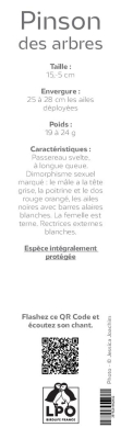 Marque-page LPO Chant Pinson des arbres