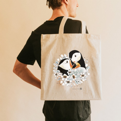 Tote bag LPO - Duo Macareux moines