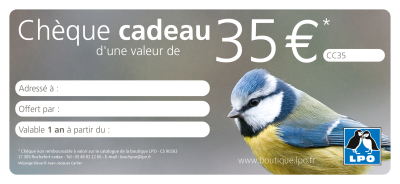 Chèque Cadeau d'une valeur de 35 €