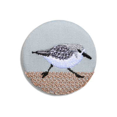 Broche brodée - Bécasseau sanderling