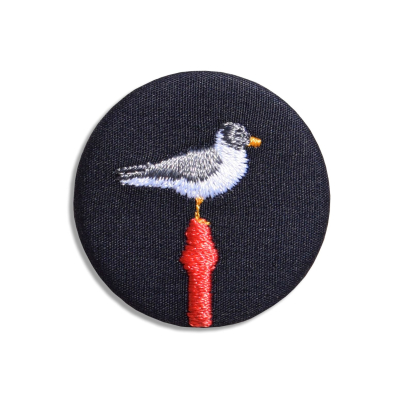 Broche brodée - Mouette