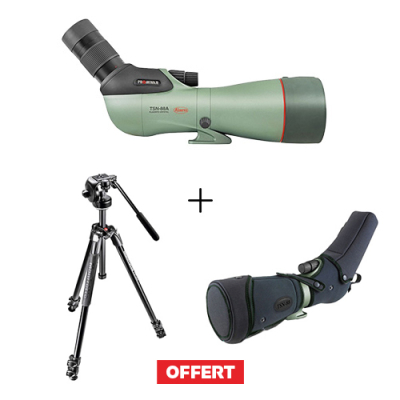 Pack Longue-vue Kowa TSN 88A + Oculaire 25-60x + Étui de terrain + Kit trépied avec rotule offert