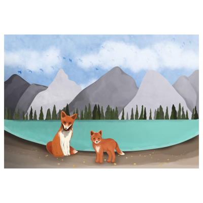 Puzzle 100 pièces - L'éveil des renards